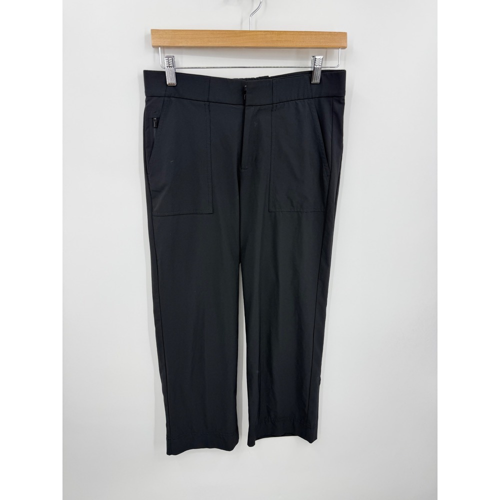 Athleta Brooklyn Ankle Pants Women 4P Black Petite Stretch Travel Commuter
